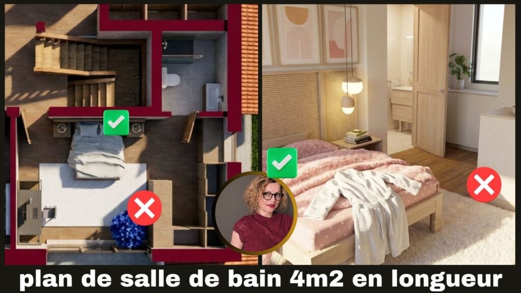 plan de salle de bain 4m2 en longueur