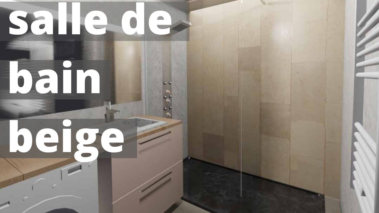 Salle de bain beige et gris : exemple
