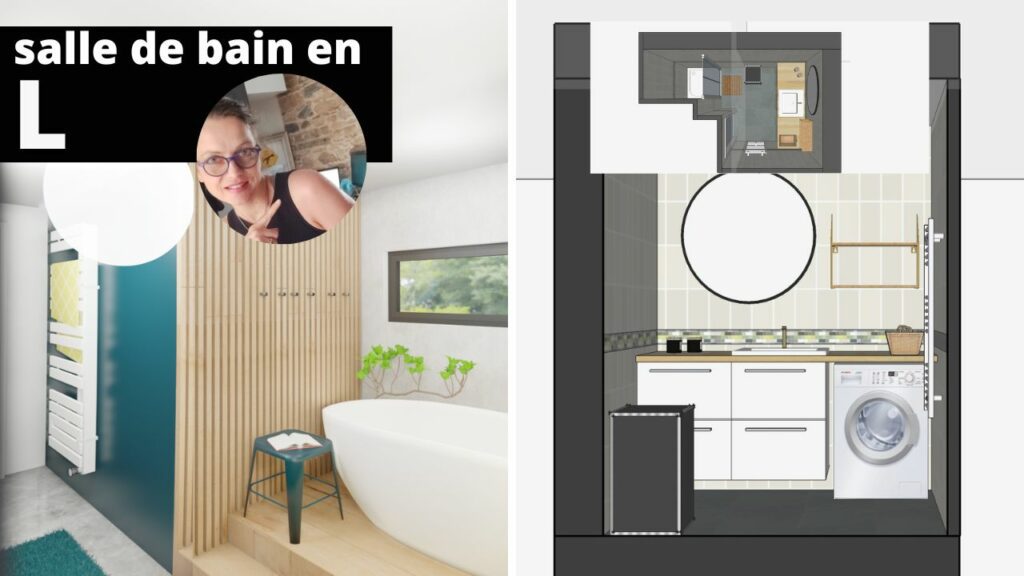 amenagement salle de bain en l