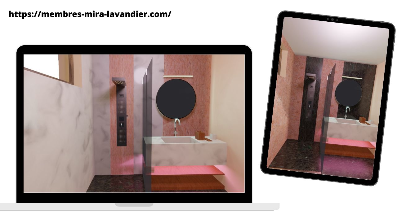 Exemple de salle de bain rose - Aménagement salle de bain